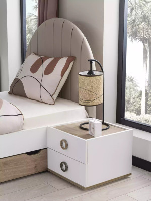 Conjunto de habitación infantil Cama completa Muebles infantiles de madera Blanco Juego de 5 piezas