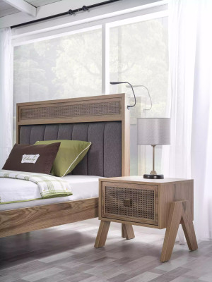 Cama juvenil Muebles de dormitorio Cama de madera Conjunto completo de cama Marrón de 5 piezas