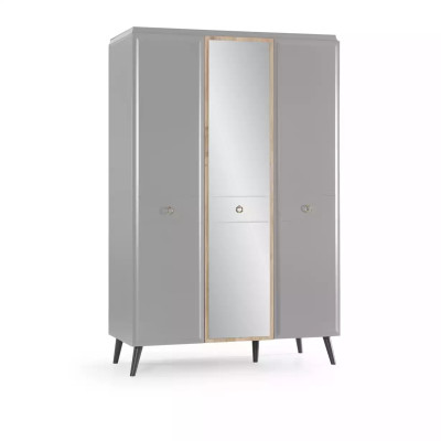 Armario de ropa Armario Armario de madera Dormitorio Muebles de madera Gris Lujo