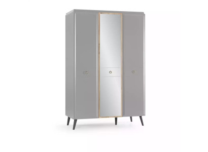Armario de ropa Armario Armario de madera Dormitorio Muebles de madera Gris Lujo