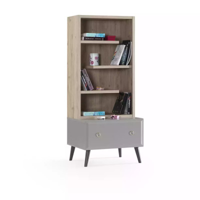 Mesa de computadora escritorio escritorio infantil de madera gris conjunto de 3 piezas.