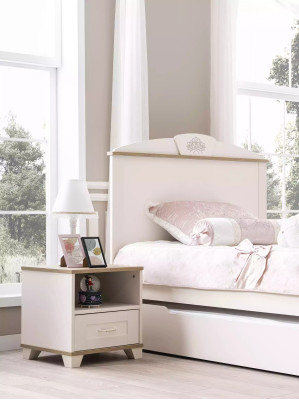 Cama funcional Cama infantil extensible Cama blanca Juego de 5 piezas Cama de madera