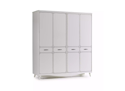 Lujo Armario Armario de madera Muebles de madera Blanco 4 puertas Diseño