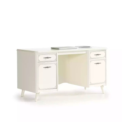 2 piezas escritorio de madera blanco estantería para libros para habitación de niños.