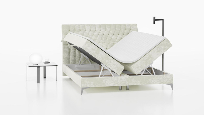 Cama Chesterfield tapizada diseño de lujo cama doble dormitorio cama con somier de muelles.