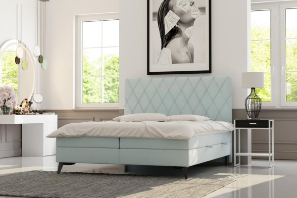 Dormitorio Cama Muebles de lujo Tapicería Tela Diseño moderno Cama boxspring