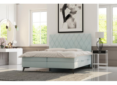 Dormitorio Cama Muebles de lujo Tapicería Tela Diseño moderno Cama boxspring
