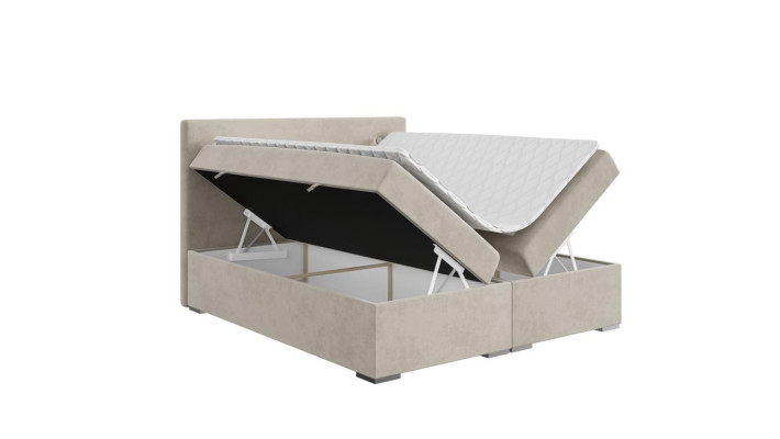 Dormitorio Cama Tapizado Diseño Moderno Lujo Cama Doble Beige Cama Boxspring