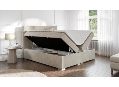 Cama de lujo dormitorio cama doble textil tapizado diseño muebles cama boxspring.