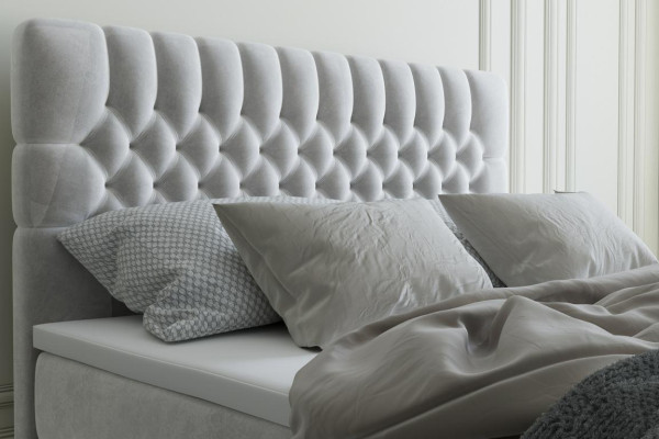 Chesterfield cama doble dormitorio lujo cama moderna Muebles cama de muelles box