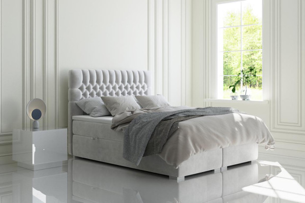 Chesterfield cama doble dormitorio lujo cama moderna Muebles cama de muelles box
