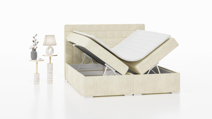 Cama doble Diseño moderno Cama de lujo Dormitorio Cama tapizada Muebles Cama boxspring