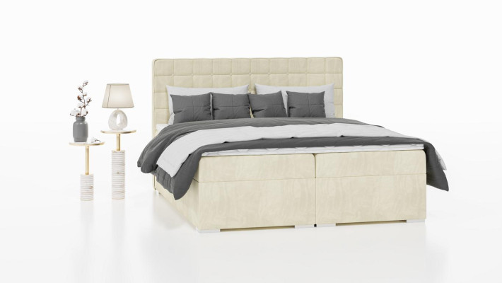 Cama doble Diseño moderno Cama de lujo Dormitorio Cama tapizada Muebles Cama boxspring