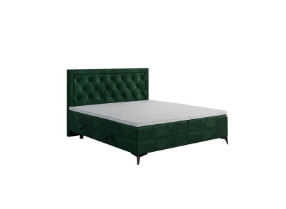 Cama tapizada de lujo con somier con caja cama doble, cama tapizada de tela diseño muebles.