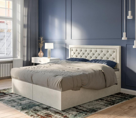 Dormitorio Cama Muebles de lujo Estilo Moderno Diseño de cama doble Boxspring