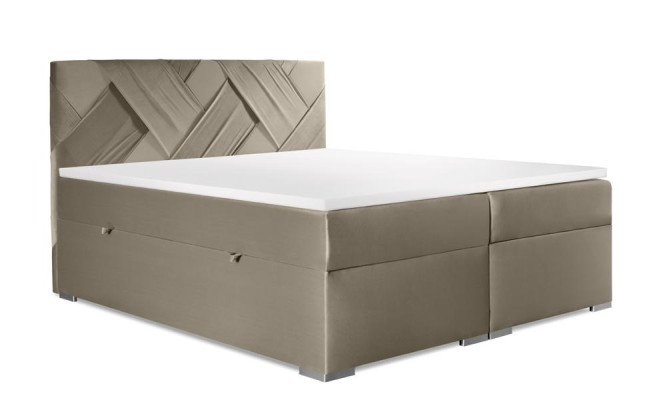 Cama de lujo, diseñador de dormitorio, muebles tapizados, cama doble moderna, cama box spring