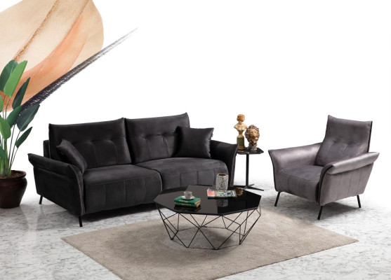 Moderno juego de sofás de 3 piezas de lujo con sofá, conjunto de sillas para sala de estar, sofá de tres plazas.