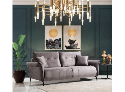 Sofá de tres plazas para el salón con diseño de lujo y moderno.