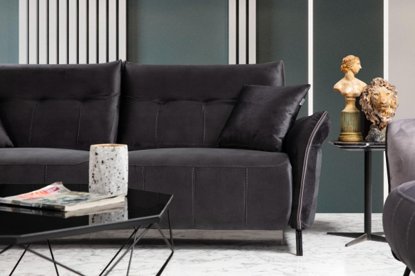 Sofá de tres plazas de lujo moderno para sala de estar, tapizado en textil, mueble nuevo.