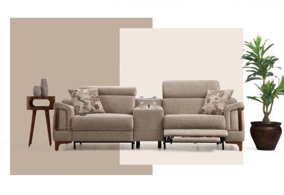 Juego de sofás moderno, nuevo conjunto de muebles de sala de estar con diseño de tapicería textil.