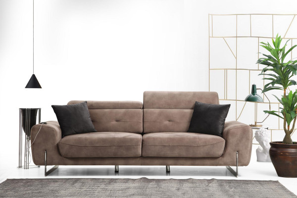 Set de sala de estar de 2 piezas con sofá de tres plazas, sofá, sillón moderno de tela.