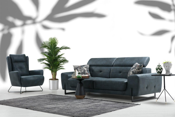 Juego de sala moderno de 3 piezas con sofá de diseñador, juego de asientos, sillón tapizado nuevo.