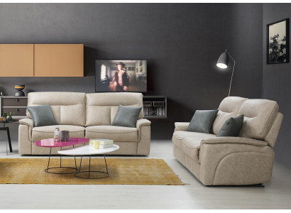 Conjunto completo de 2 sofás de tres plazas diseñados modernos para sala de estar.