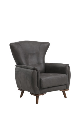 Sillón moderno de lujo para sala de estar en gris, muebles tapizados de diseño.