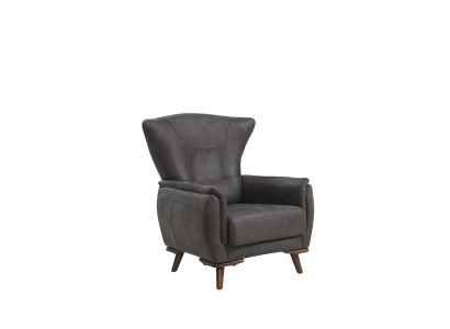 Sillón moderno de lujo para sala de estar en gris, muebles tapizados de diseño.