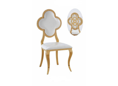 Silla de diseño de tela sillas de acero inoxidable sillón tapizado de lujo