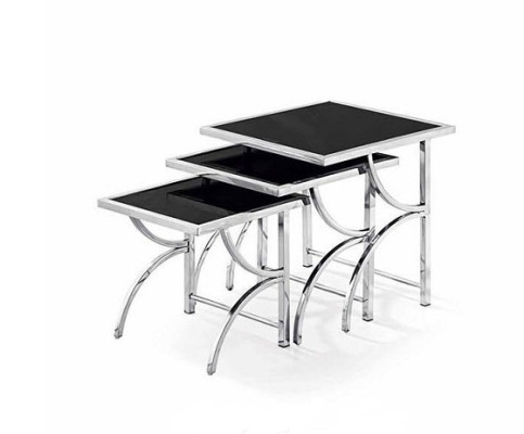 Mesa de centro diseño acero inoxidable 3x Mesa de centro Sofá Mesa de café periódico