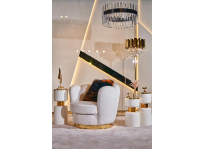 Silla diseño sala de estar tapizada madera textil acolchada moderna de lujo