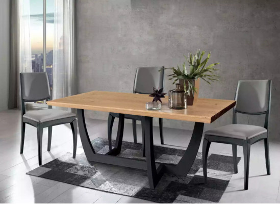 Mesa de comedor de madera de 180cm, mesa de cocina, mesas de comedor nuevas, marrón, mesa moderna.