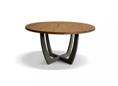 Mesa de comedor redonda de madera mesa de cocina redonda mesas de comedor estilo moderno marrón 140 cm