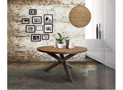 Comedor mesa redonda de madera mesa redonda de cocina estilo moderno marrón 140cm
