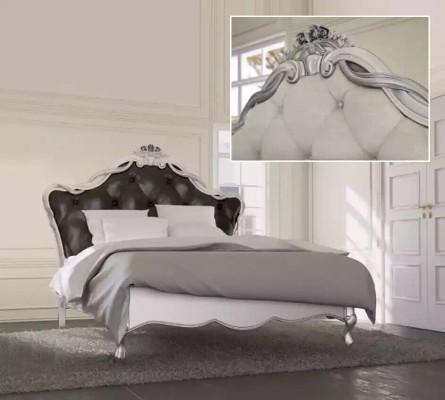 Cama acolchada de diseño de lujo, camas dobles, dormitorio, muebles italianos.
