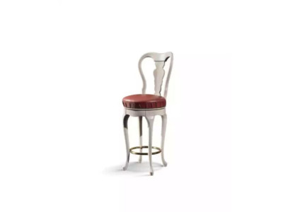 Clásica silla blanca, taburete de bar diseñado, silla de madera, muebles de lujo, taburete.