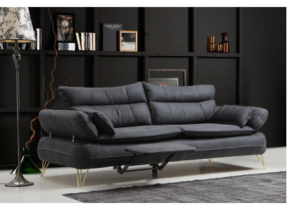 Sofá de tres plazas tapizado en tela para muebles de diseño.