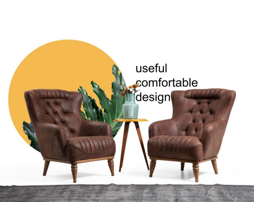 Muebles de lujo Diseño de sillón Sillón de diseño moderno Marrón Sala de estar Nuevo