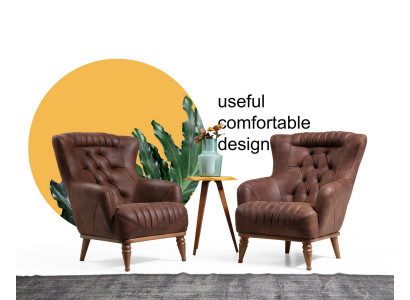 Muebles de lujo Diseño de sillón Sillón de diseño moderno Marrón Sala de estar Nuevo