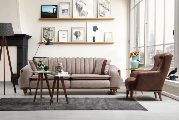 Muebles de lujo Diseño de sillón Sillón de diseño moderno Marrón Sala de estar Nuevo