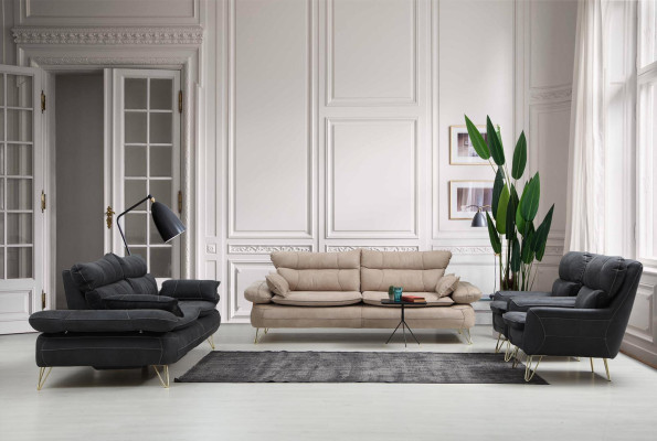 Silla Asiento Asiento Diseño Sala de estar Tapizado Lujo Negro Sala de espera