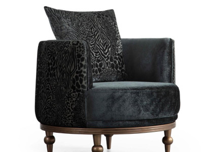 Sillón redondo de lujo diseño textil 1 plaza asiento individual mueble