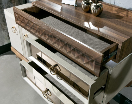 Muebles de dormitorio, diseño de tocador con espejo, aparador de madera, consola.