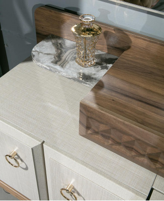 Muebles de dormitorio, diseño de tocador con espejo, aparador de madera, consola.