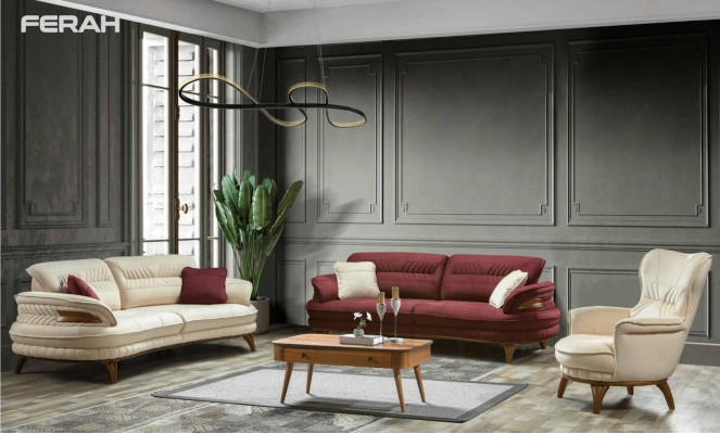 Conjunto de sofás 3+3+1 plaza sofá sillón sofás conjunto asiento lujo set