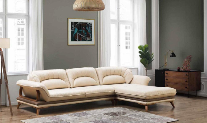 Sofás textiles en forma de L para sala de estar, sofá esquinero blanco, muebles tapizados, conjunto de esquina.