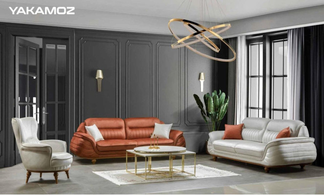 Sofás Sala Muebles Tres plazas Nuevo Diseño Sofá de tres plazas Tapizado