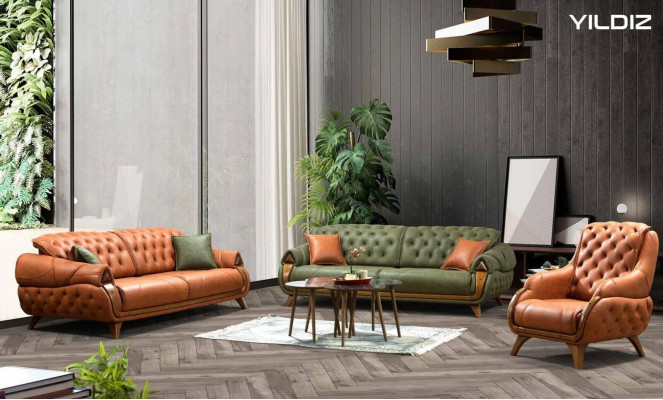 Conjunto de sofá de 3 plazas + 1 sillón Chesterfield Sofás Sofá Sofá