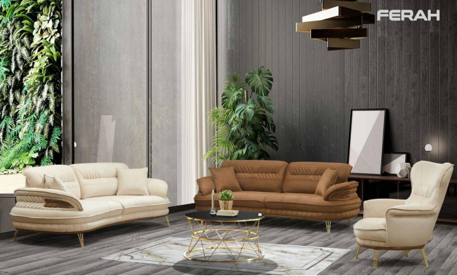 Sofá de lujo para salón 3+3+1 asientos Sofa Sofás Sillón Diseño